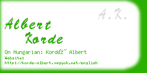 albert korde business card